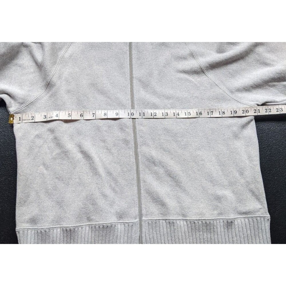 Vintage Eddie Bauer Women's Sweater Gray Full Zip 100% Cotton Made In USA Large - Picture 4 of 12